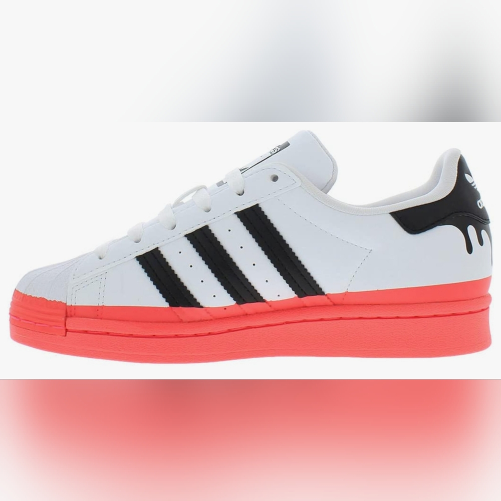 adidas Originals Baby Girl's Superstar CF (Toddler) White/Black/Turbo 9k - Picture 2 of 6